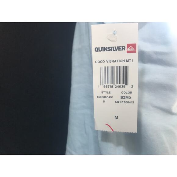 Men's light blue T Shirt tank Quiksilver Ocean Mountain size M New - Picture 8 of 8